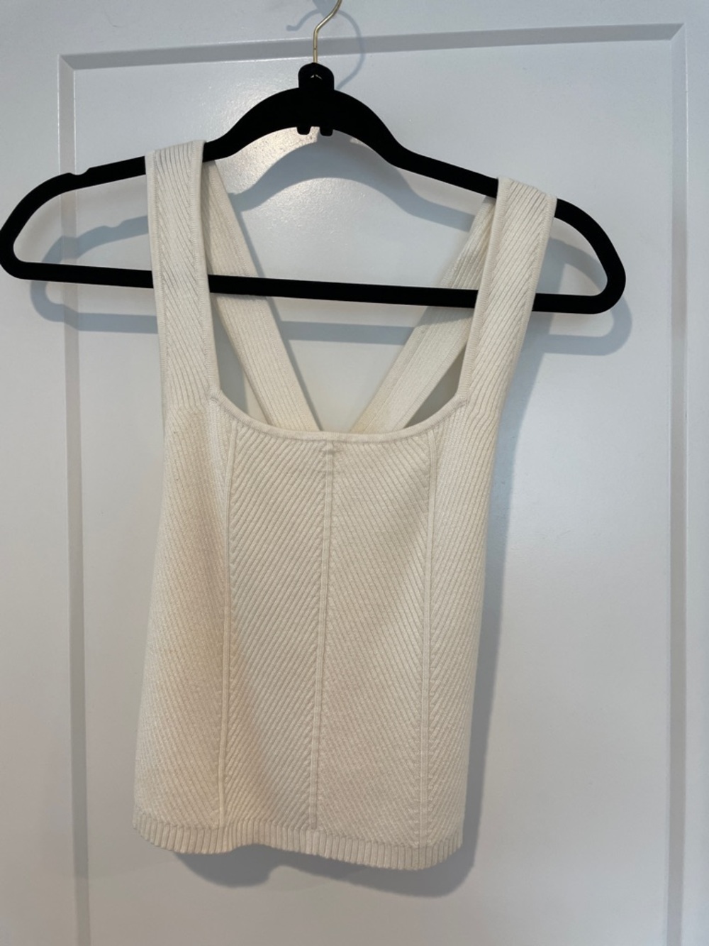 Abercrombie Cream Knit Square Neck Tank Top